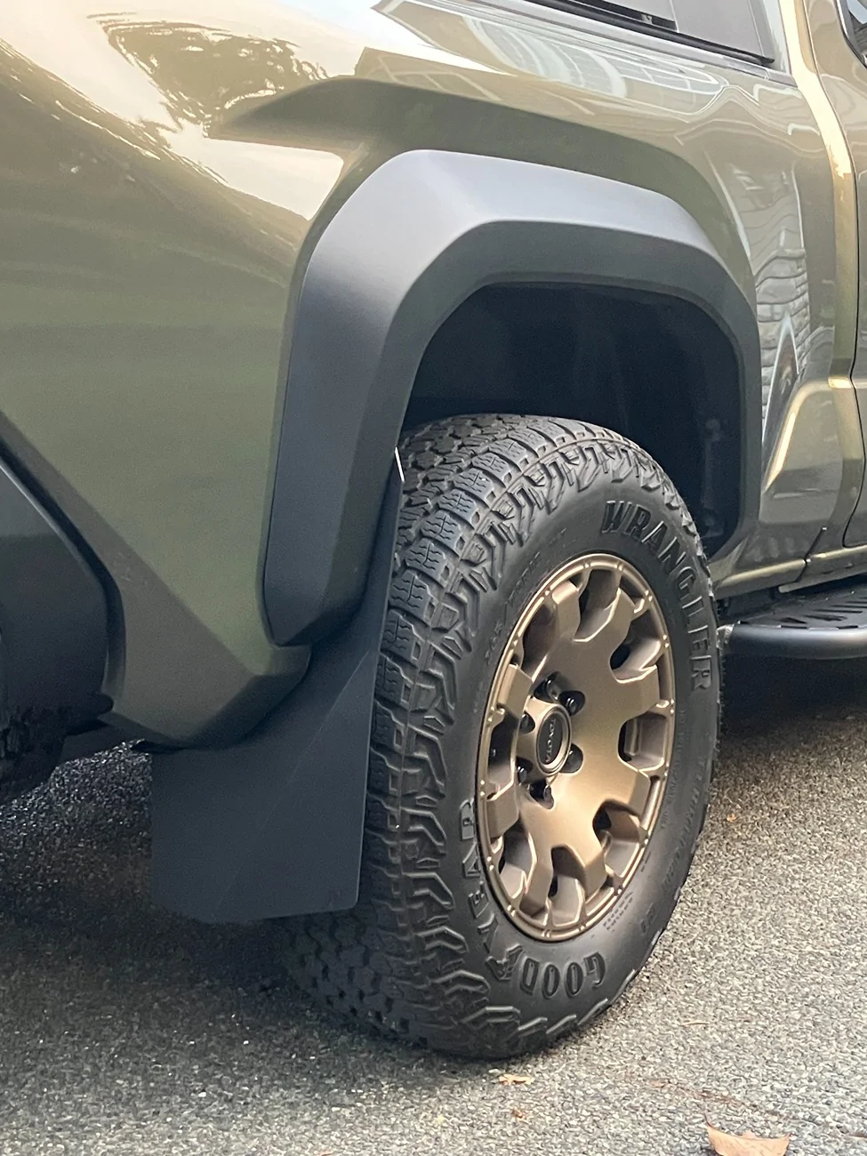 2024 Tacoma Ark TriXpoly Mudflaps Installed on Trailhunter Ark_RB1