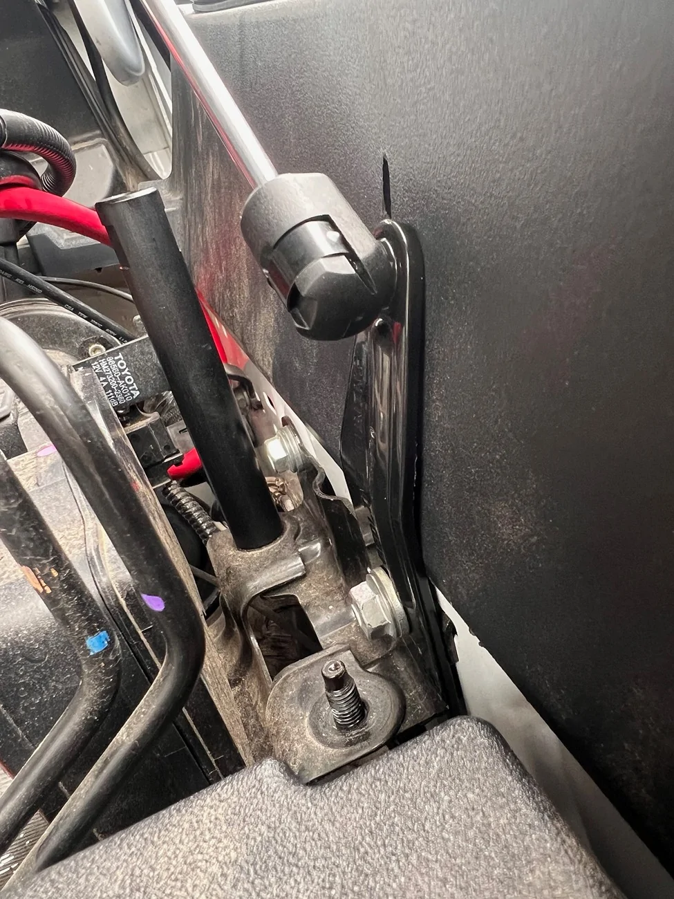 2024 Tacoma SDHQ Built Power Solution - relocated power from battery to under hood (for my winch hook up) bent bracket