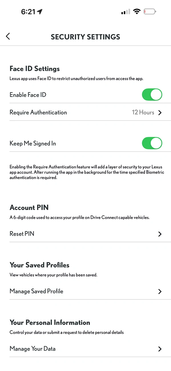 2024 Tacoma Toyota iPhone app keeps logging me out IMG_2346