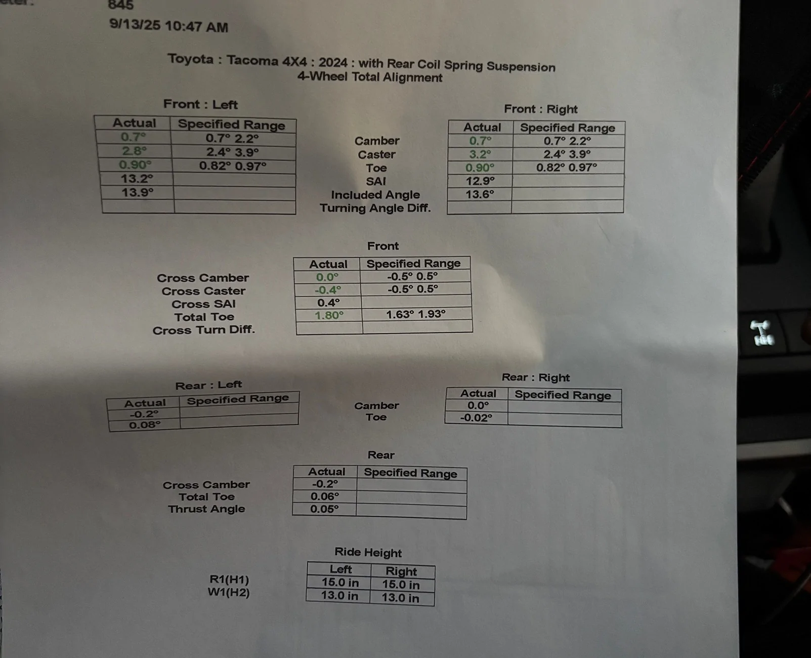 2024 Tacoma Alignment question after 2 inch lift IMG_3793