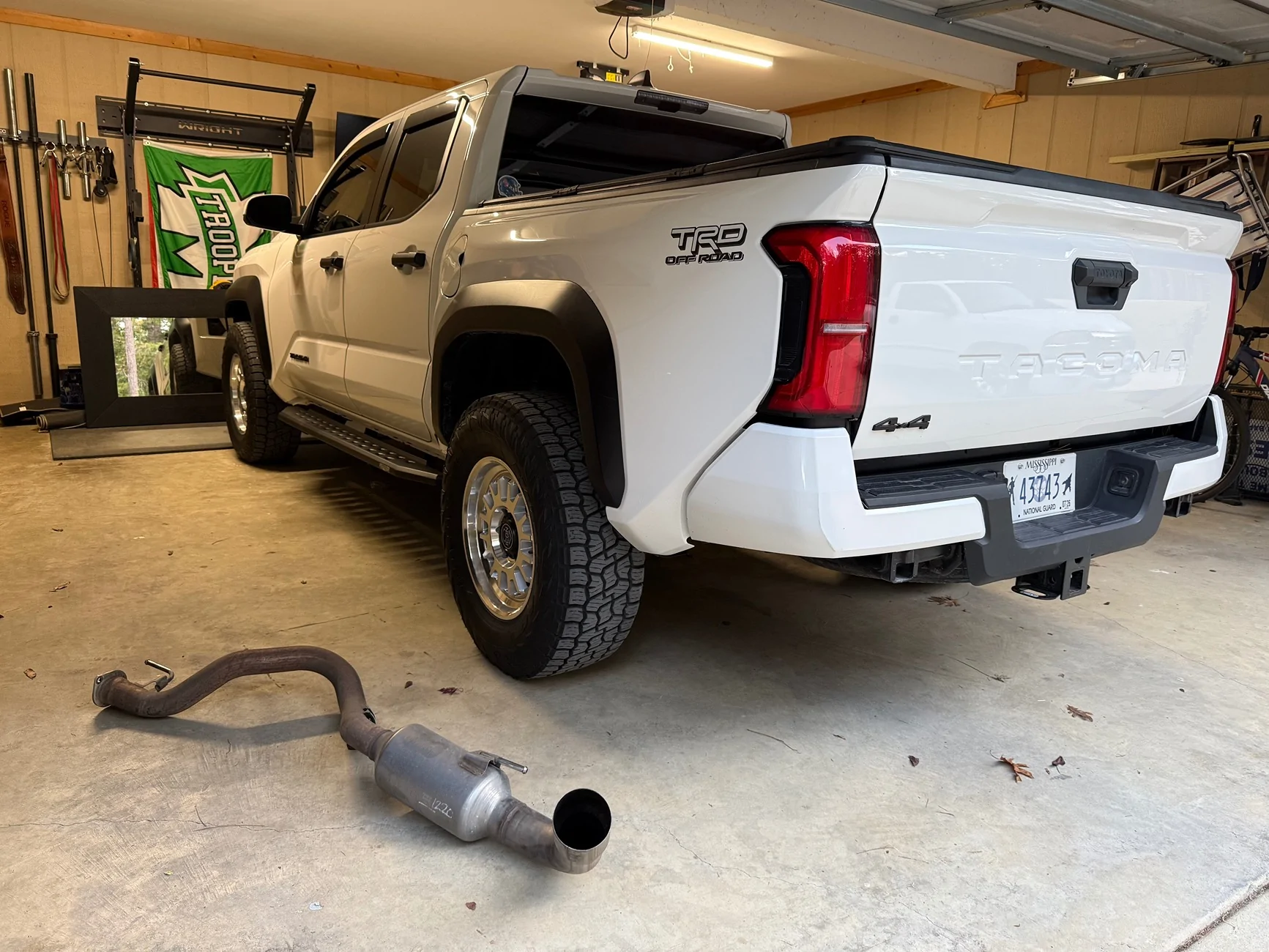 2024 Tacoma TRD off-road exhaust tip / turndown installed IMG_0428