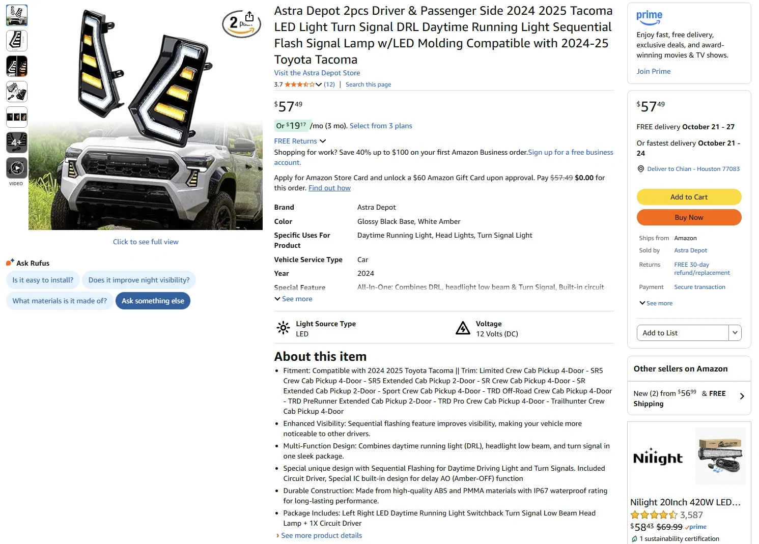 2024 Tacoma Aspire V2 fang lights not compatible with TRD Pro, Trail Hunter & Limited ScreenHunter 37