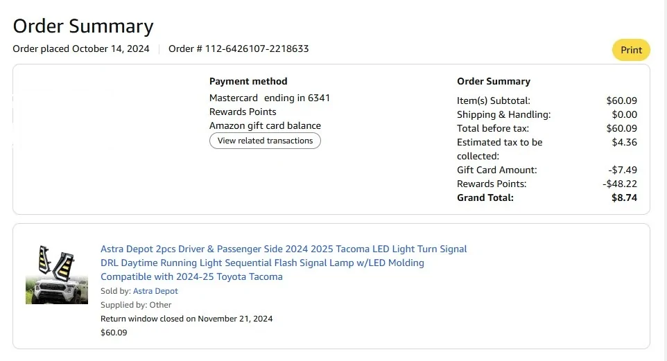 2024 Tacoma Aspire V2 fang lights not compatible with TRD Pro, Trail Hunter & Limited ScreenHunter 36