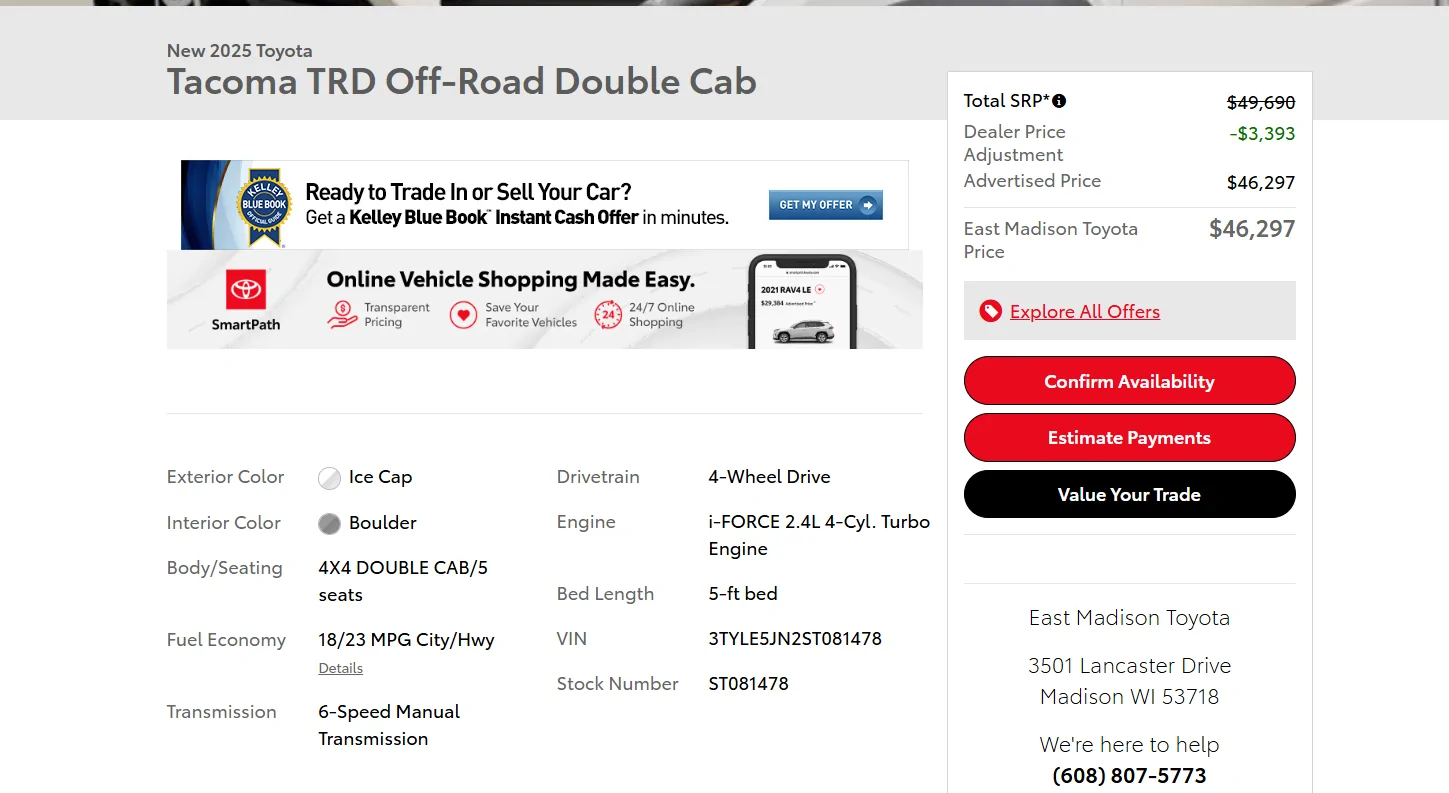 2024 Tacoma 6 M/T Availability - is Toyota stealth ending MT production? 1760706000906-rz