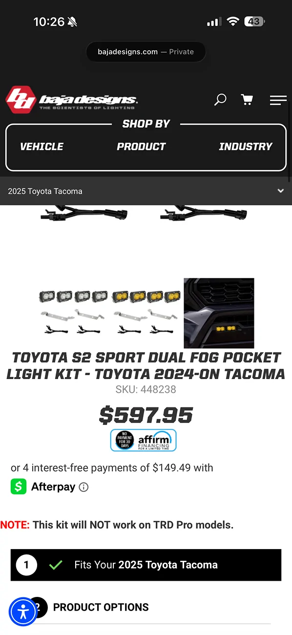 2024 Tacoma Baja design Fog Lights Installation IMG_0032