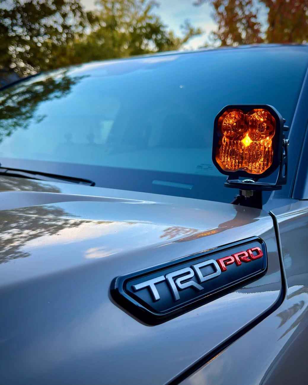 2024 Tacoma Diode Dynamics SS3 Pro Amber pod lights installed on TRD Pro MudBath IMG_0410