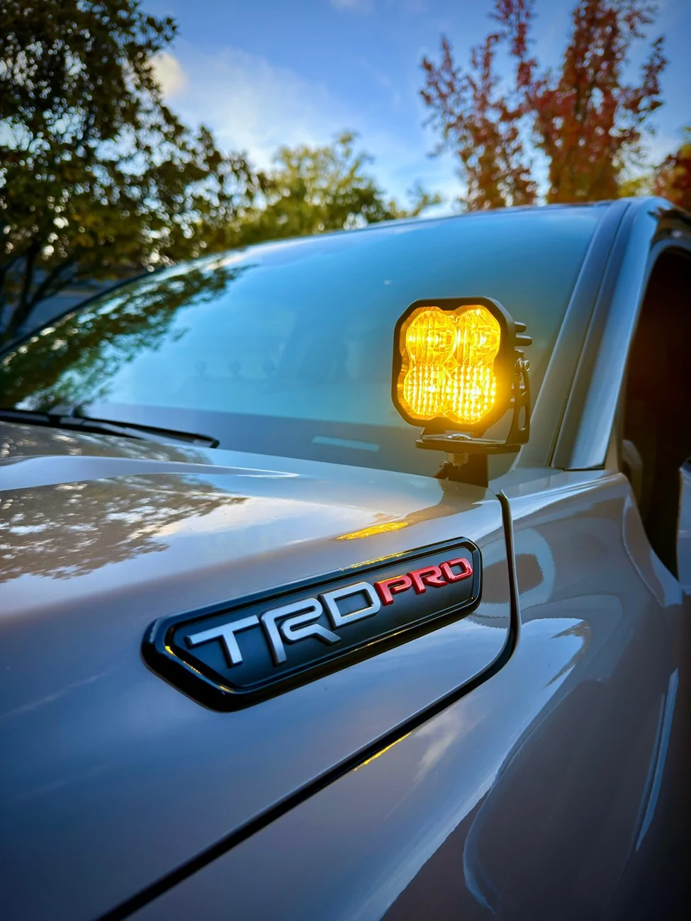2024 Tacoma Diode Dynamics SS3 Pro Amber pod lights installed on TRD Pro MudBath IMG_0412