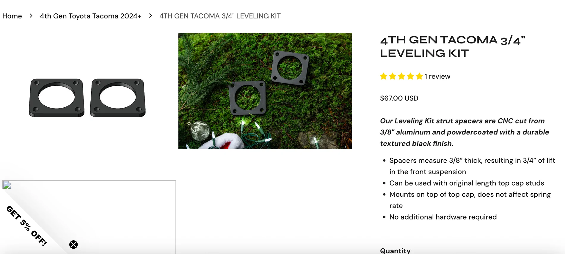 2024 Tacoma Greenlane top hat spacer leveling kit Screenshot 2025-10-31 at 20.21.43