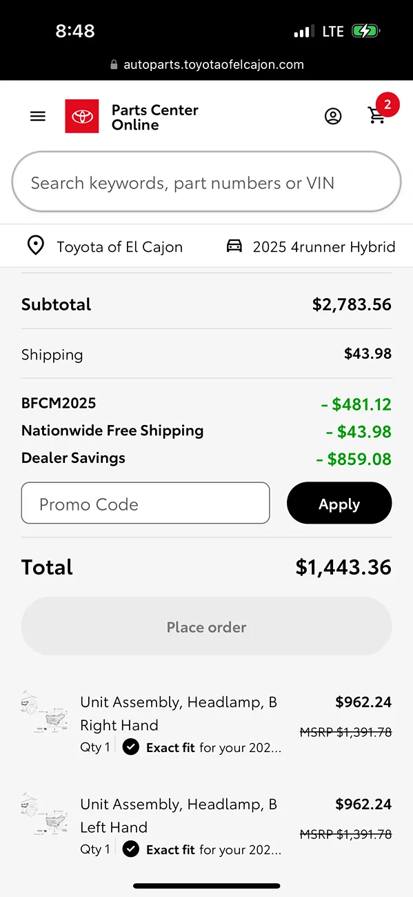 2024 Tacoma First 4G Tacoma with 4Runner TRD PRO headlights IMG_4039