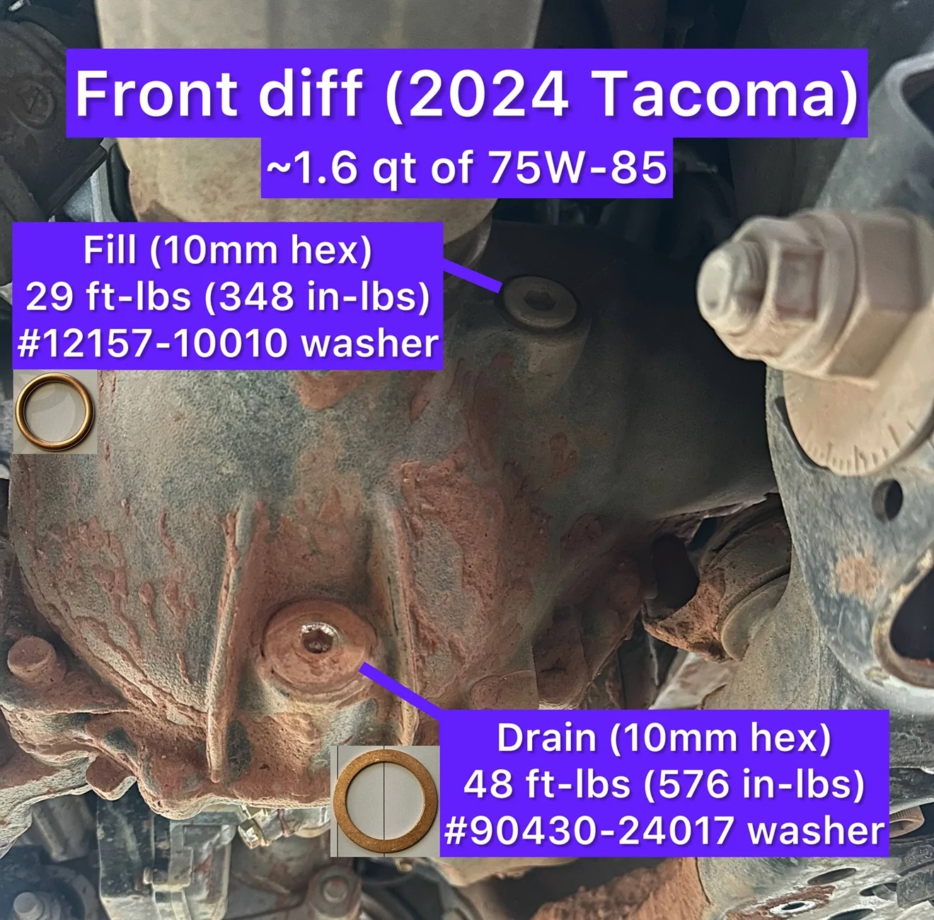 2024 Tacoma DIY Front & Rear Differential Fluid Change Guide for 2024+ Tacomas front-diff