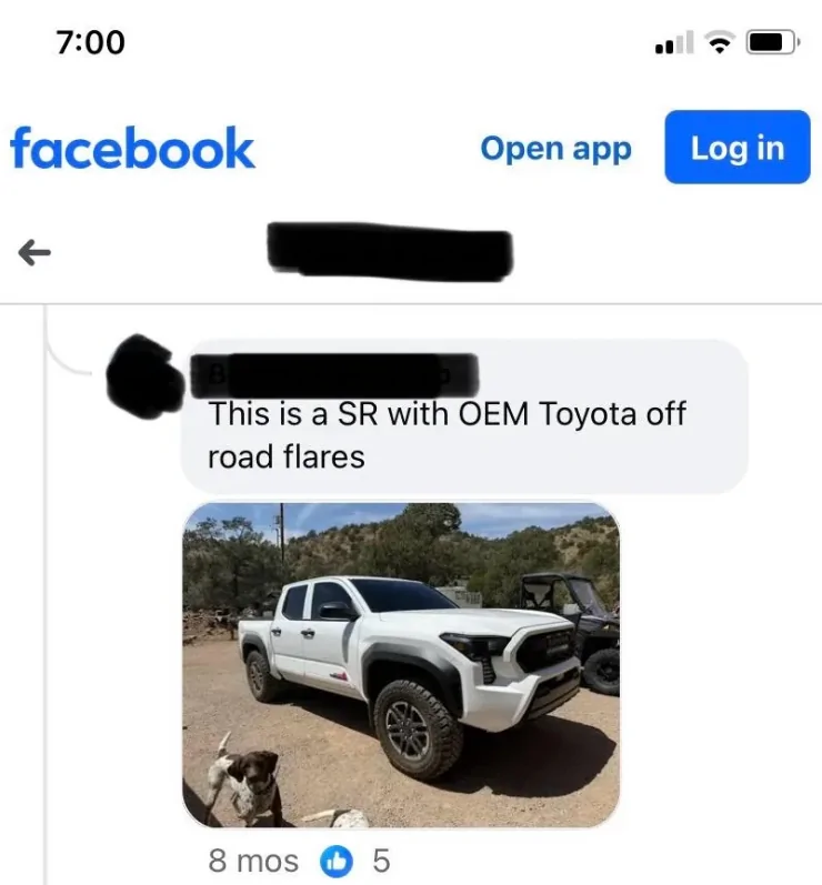 2024 Tacoma SR/SR5 Fender Flares IMG_4016