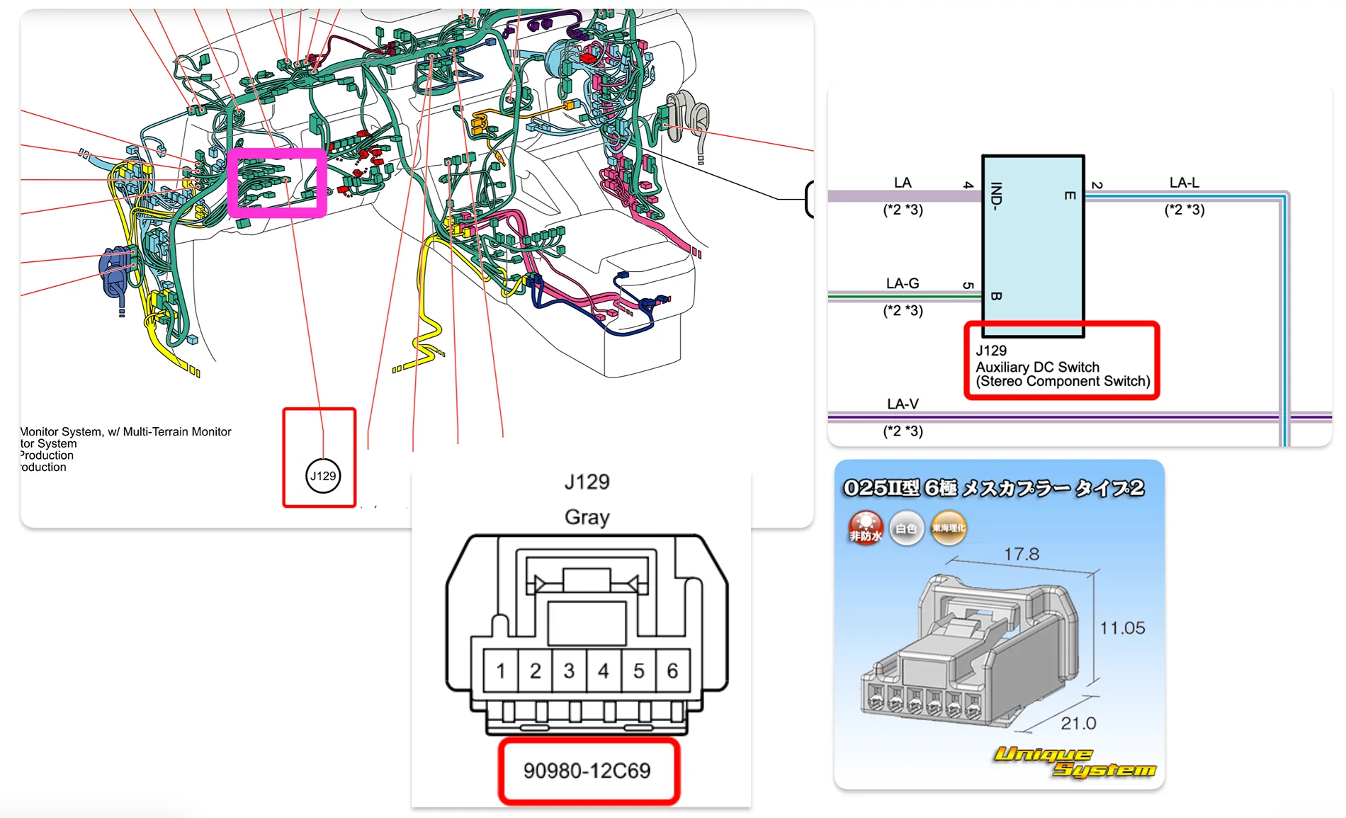 2024 Tacoma AUX4 Dash Switch-Wiring Harness duh shit