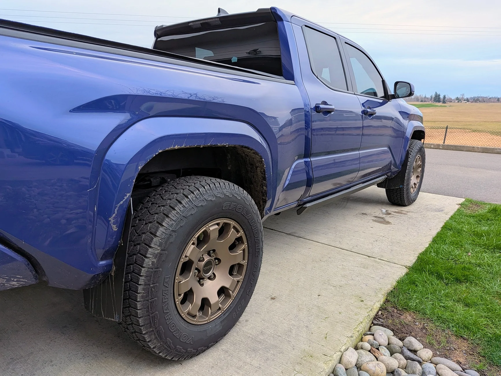 2024 Tacoma ARK Mid Mud Flaps installed PXL_20260102_000518101~2