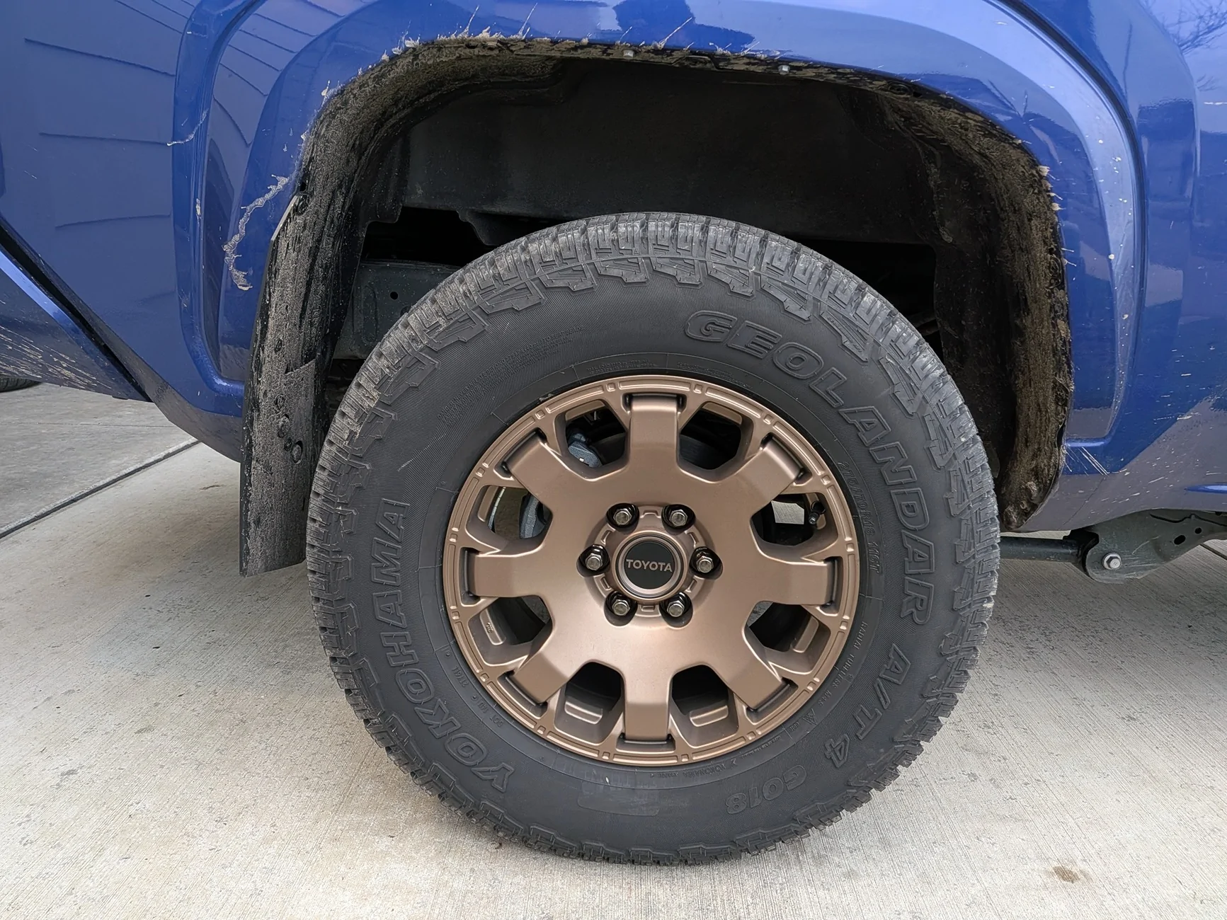 2024 Tacoma ARK Mid Mud Flaps installed PXL_20260102_000819521