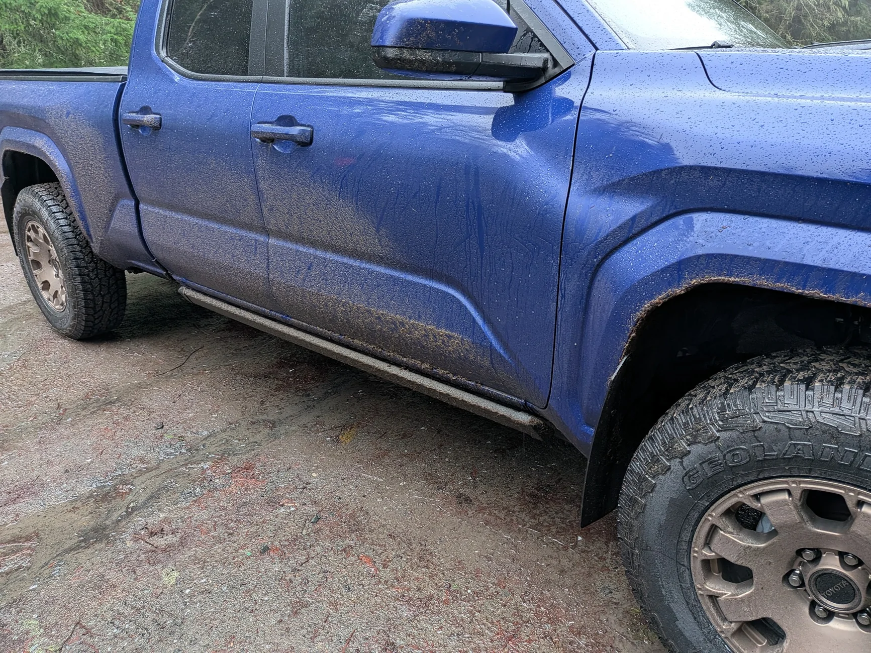 2024 Tacoma ARK Mid Mud Flaps installed PXL_20260103_185616522