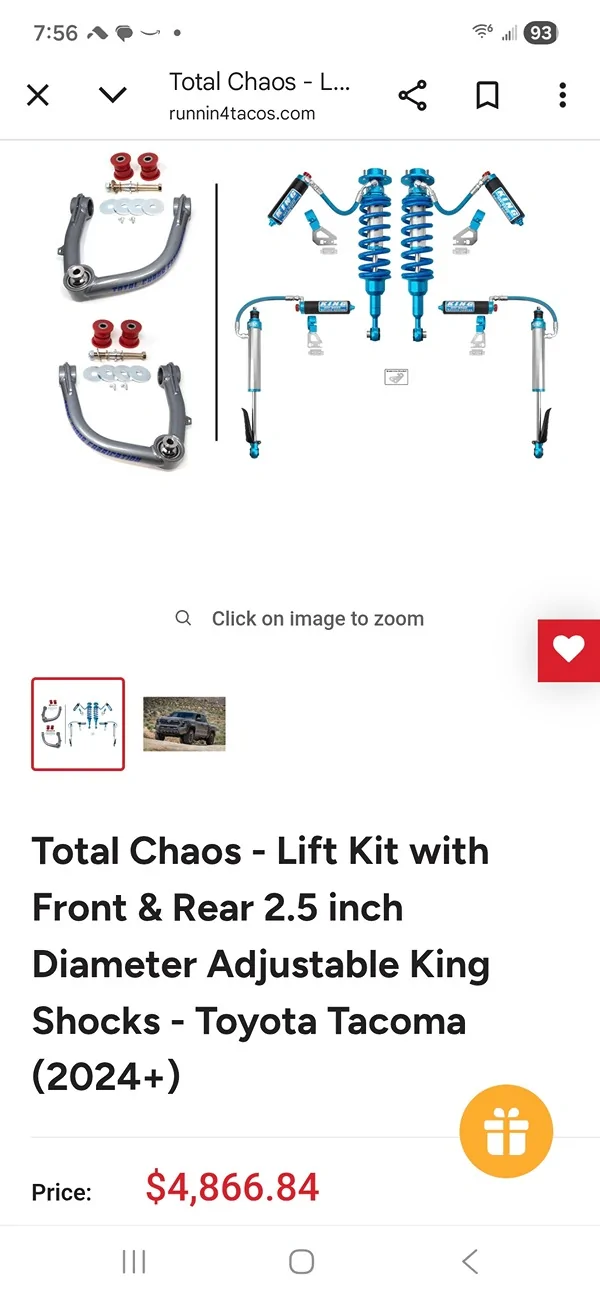 2024 Tacoma Anyone running a factory lift on a TRD Off-Road??? Screenshot_20260111_195637_Chrom