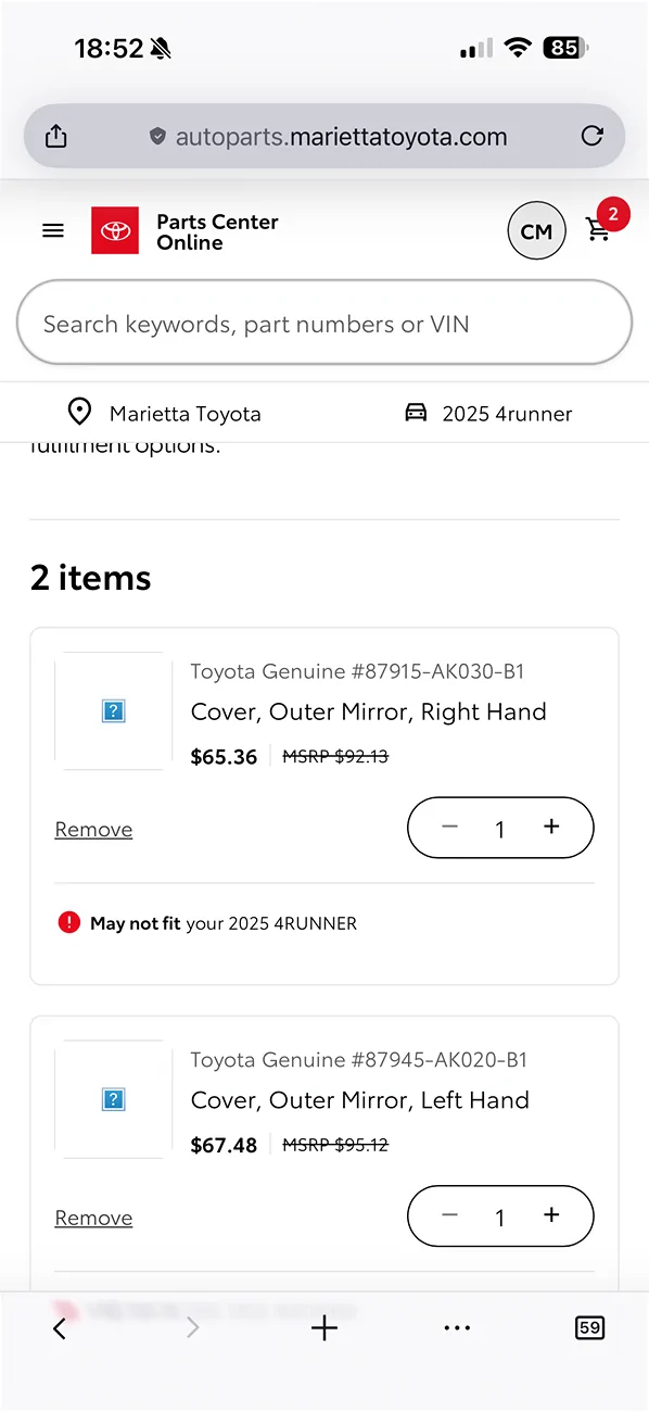 2024 Tacoma Tacoma mirror caps on a 4runner IMG_5979