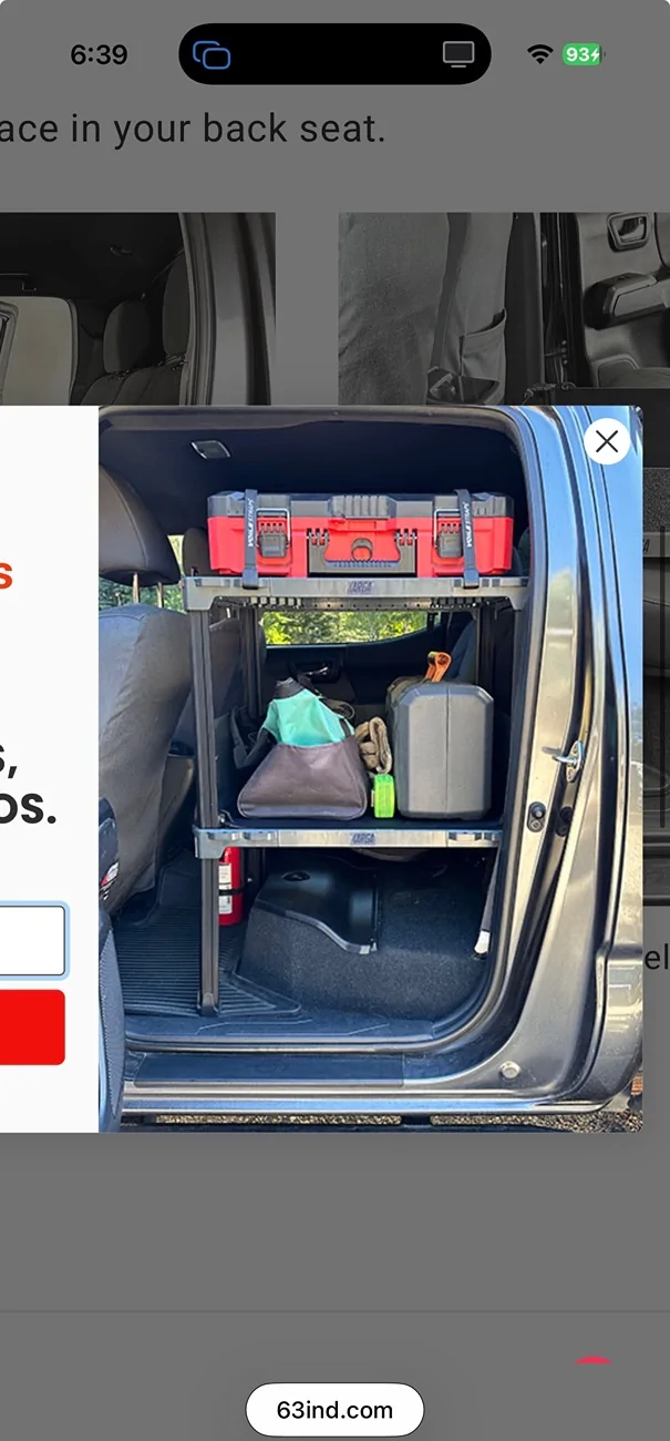 2024 Tacoma 63 Industries - KARGA 'OVER-THE-SEAT' SHELF (Install) IMG_1740