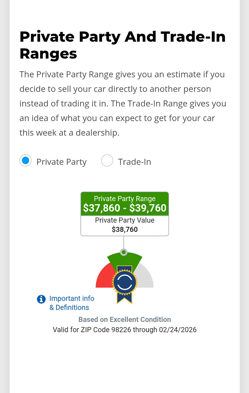 2024 Tacoma 4th Gen resale/trade value Screenshot_20260224-054411