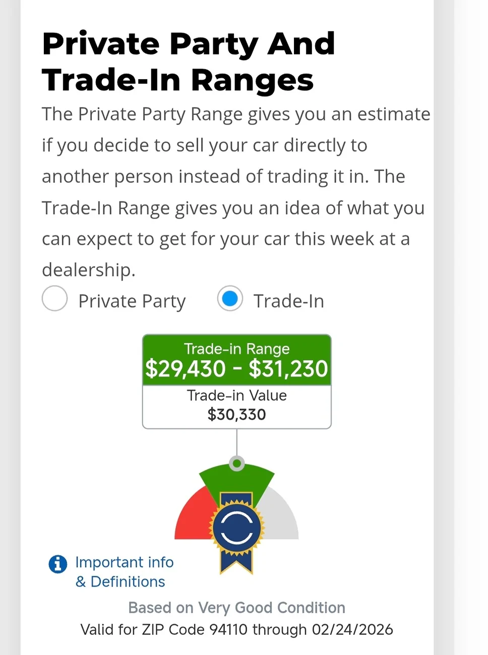 2024 Tacoma 4th Gen resale/trade value IMG_20260224_084358