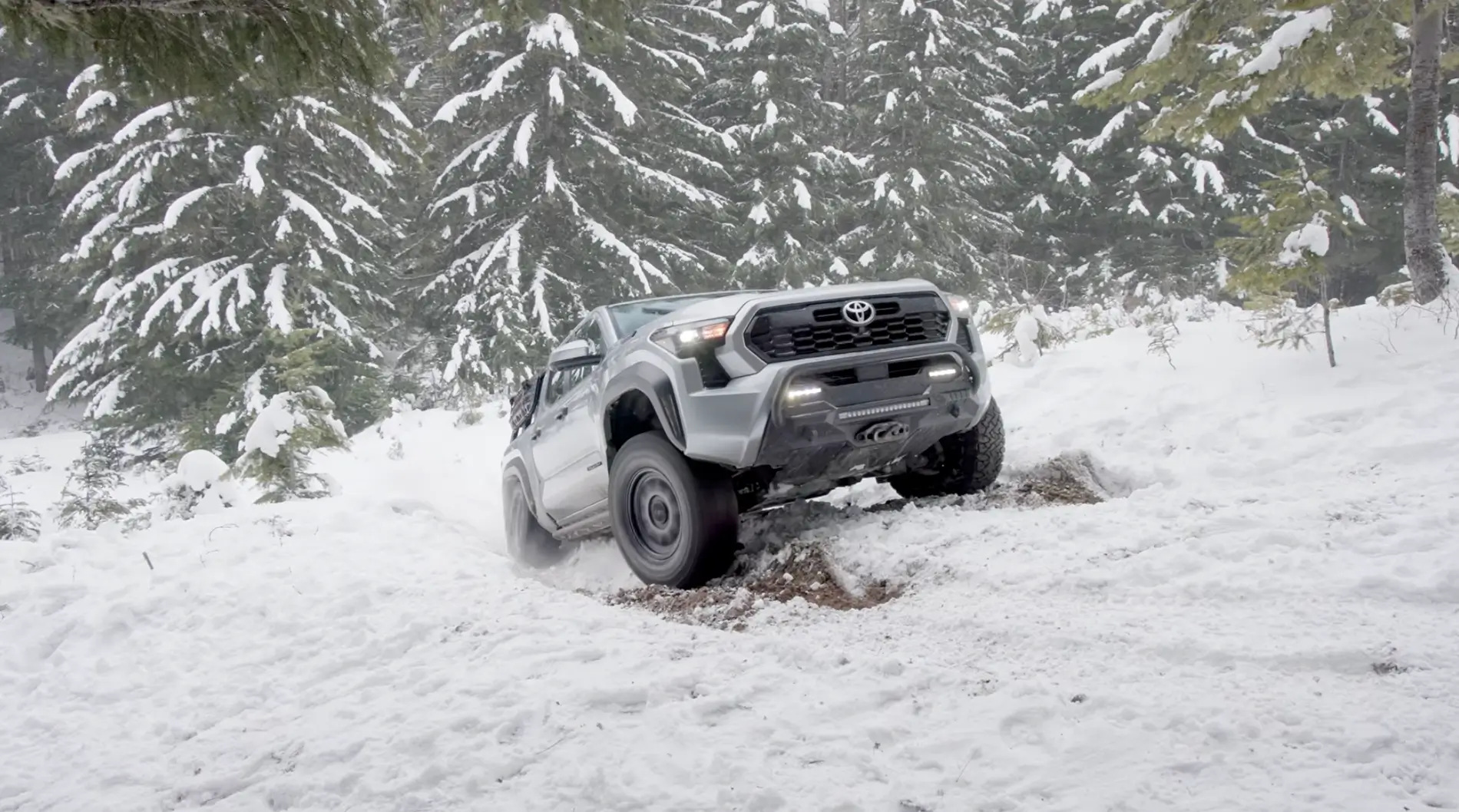 2024 Tacoma 2025 Tacoma TRD into the mountain snow vs. Ford Broncos Screenshot 2026-02-24 at 3.05.39 PM