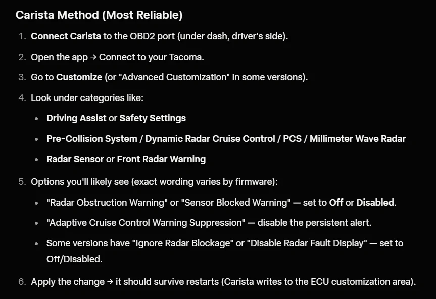 2024 Tacoma How to end the warning messages 1772041124246-9s