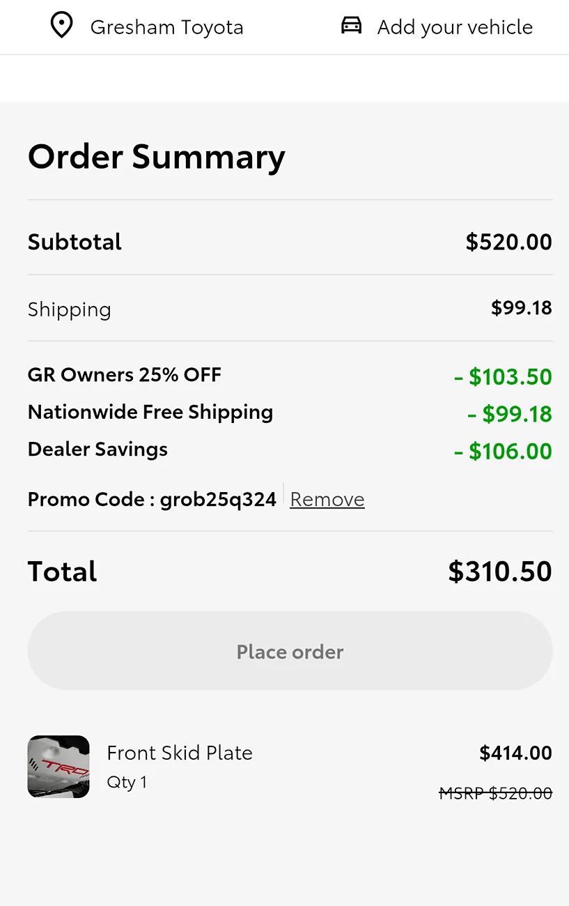 2024 Tacoma 40% discount sale on TRD products (OEM) until 3/17 Screenshot_20260313-213544