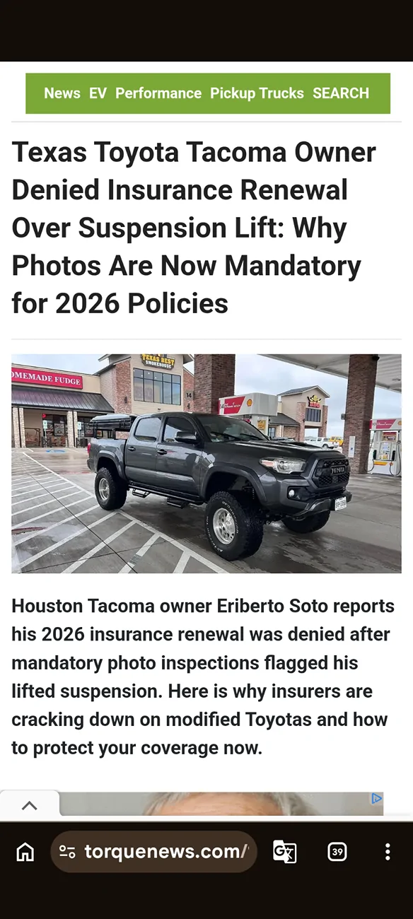2024 Tacoma lifted Tacomas getting insurance cancelled Torque News reports 2144