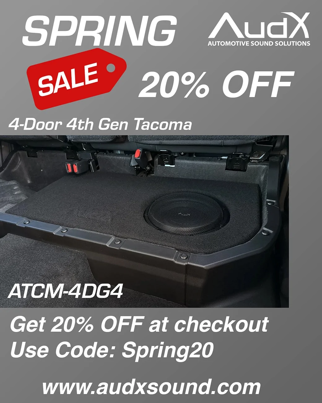 2024 Tacoma AudX underseat subwoofer ATCM-4DG4