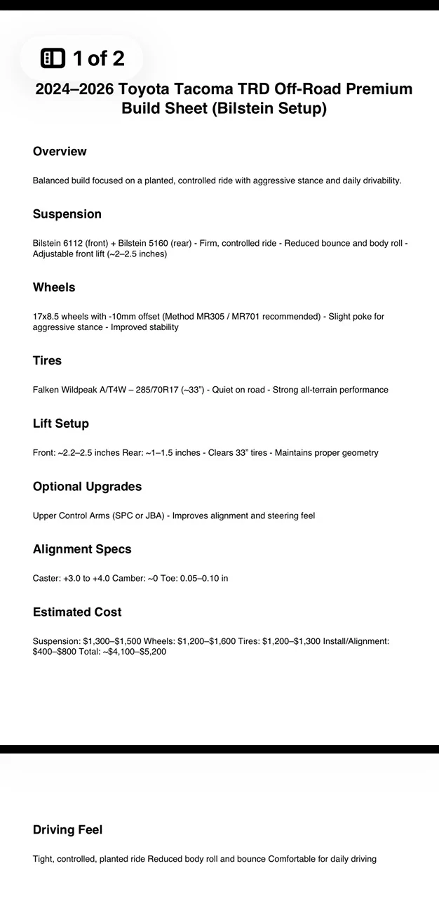 2024 Tacoma TRD OR Premium Build IMG_1808