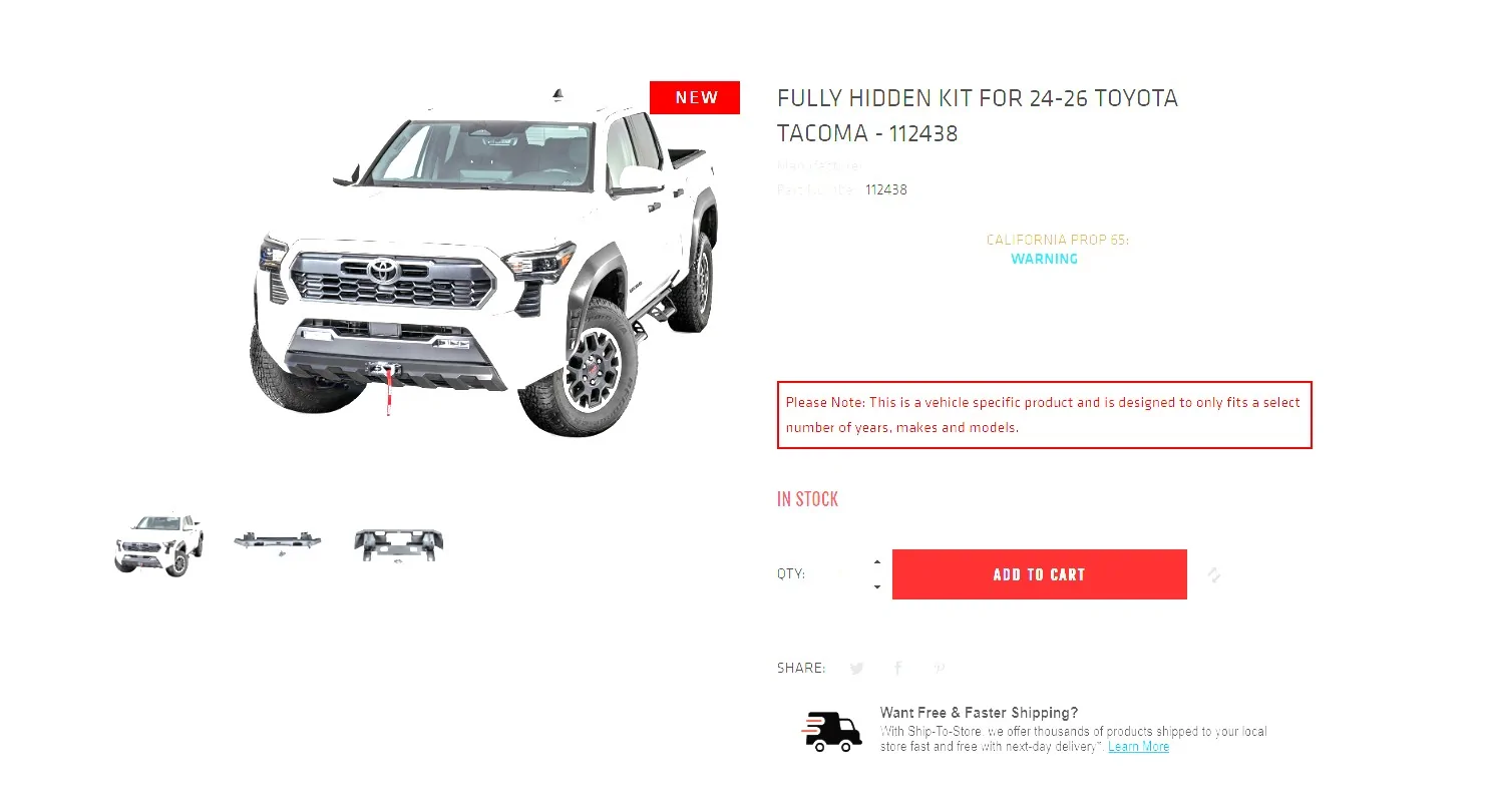 2024 Tacoma WARN Semi-Hidden Winch Mount Kit for 2024+ 4th gen Tacoma released Screenshot 2026-03-29 222518