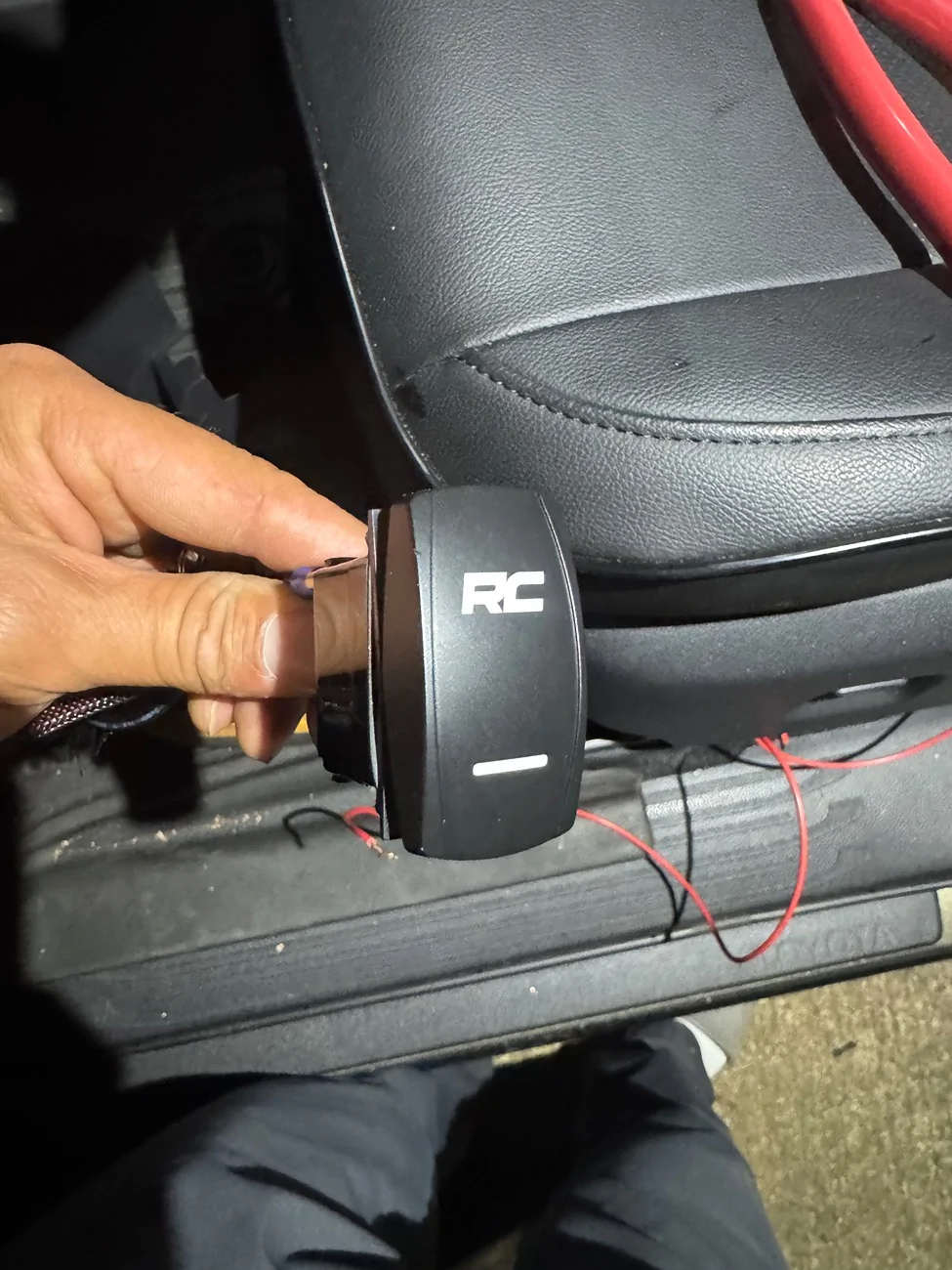 2024 Tacoma Need help wiring rough country rocker switch to Tacoma square light switch . Dual action light bar IMG_4292