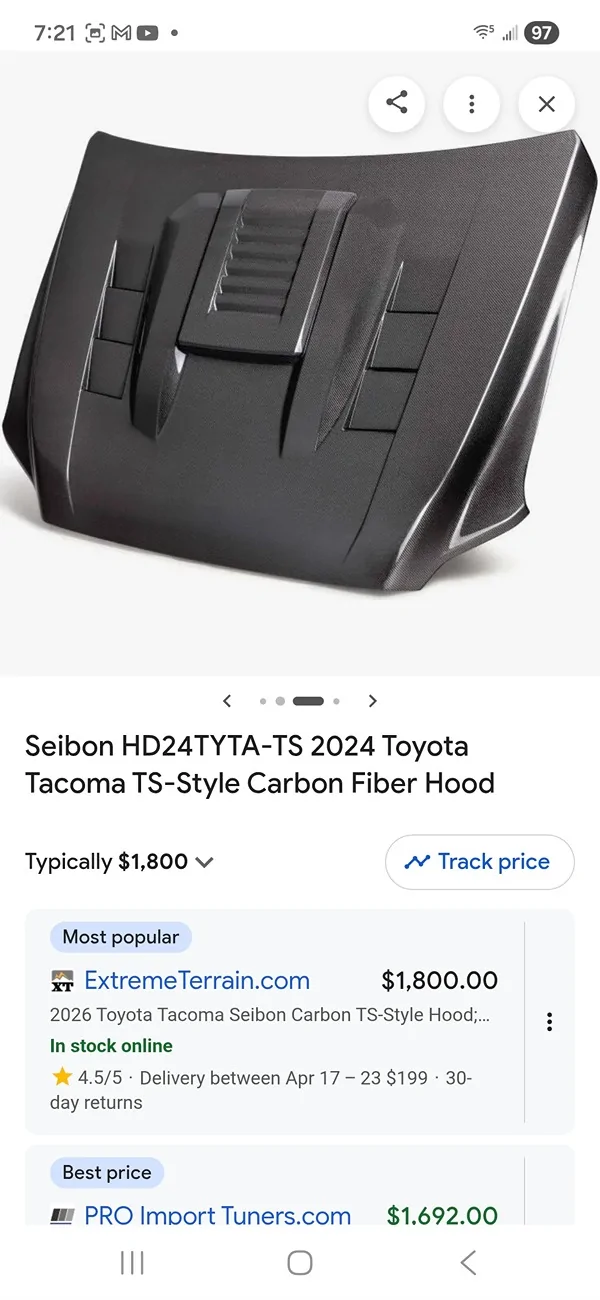 2024 Tacoma Hood protector for less than $50 Screenshot_20260416_072130_Googl