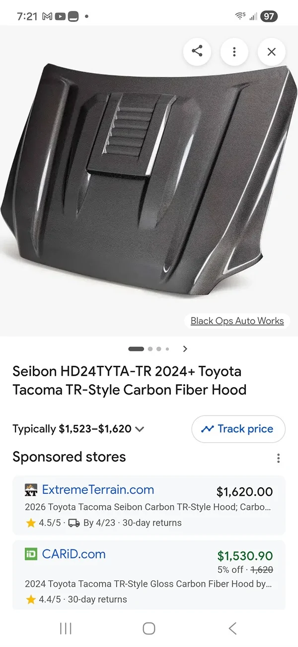 2024 Tacoma Hood protector for less than $50 Screenshot_20260416_072114_Googl