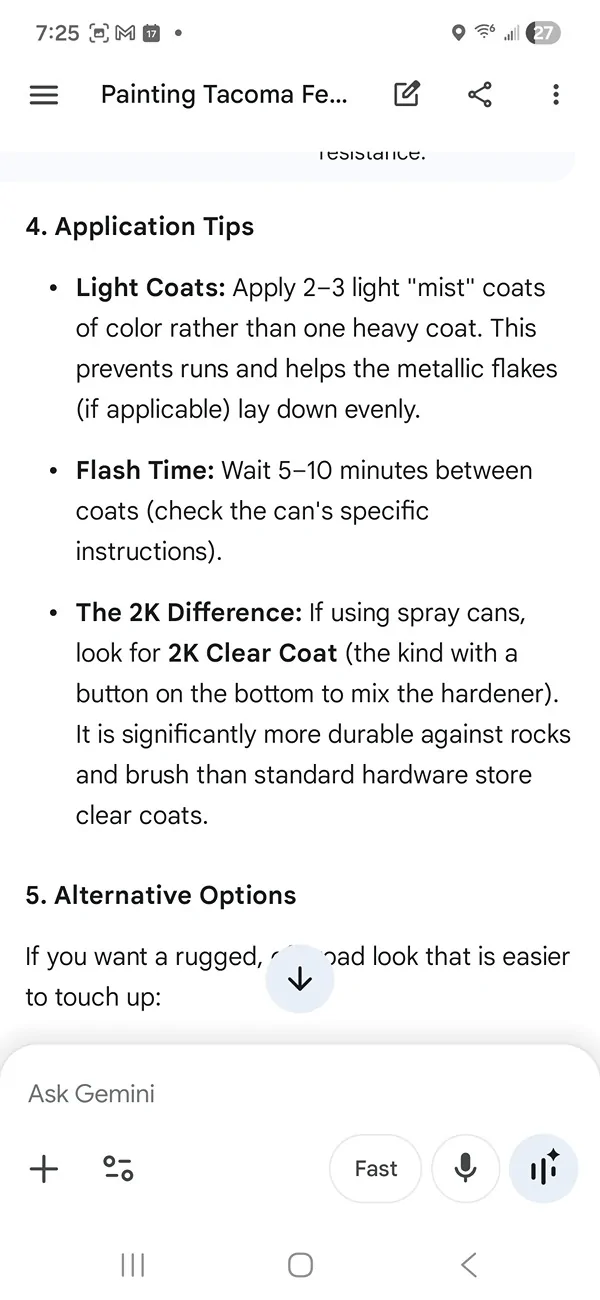 2024 Tacoma TRD Off Road OEM Flares, paintable? Screenshot_20260417_072552_Googl