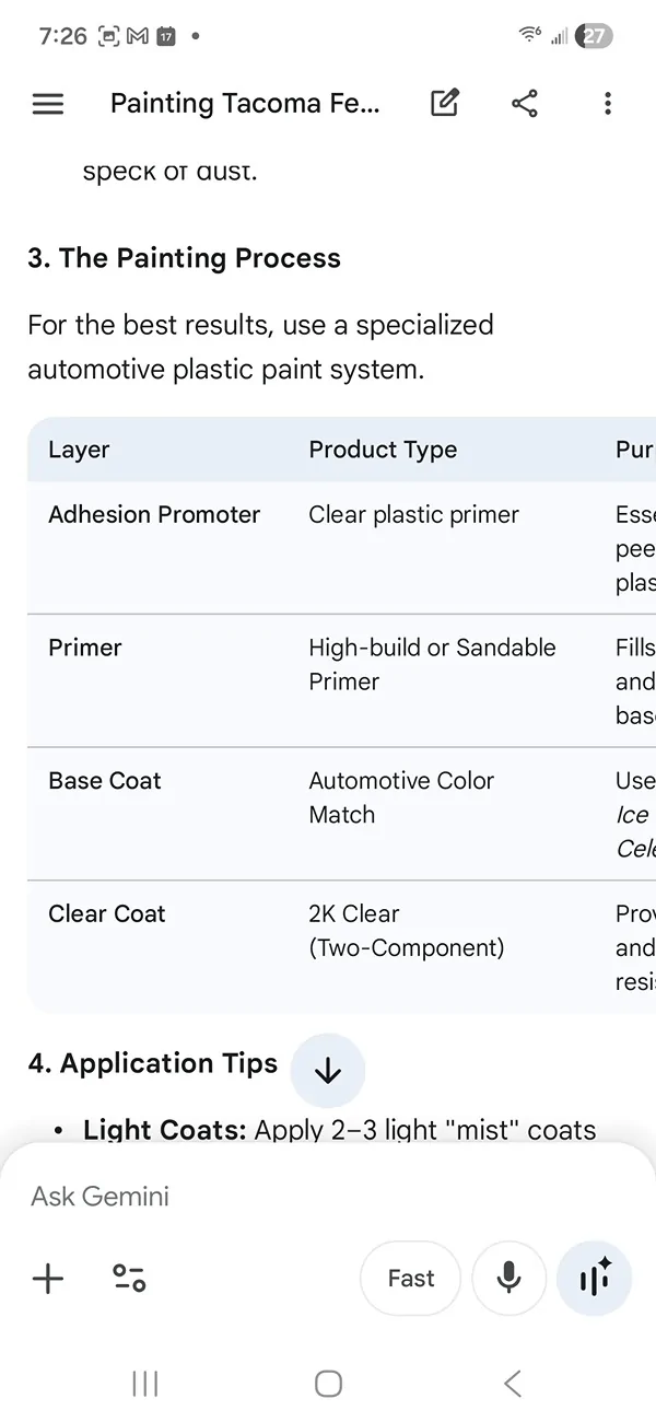 2024 Tacoma TRD Off Road OEM Flares, paintable? Screenshot_20260417_072613_Googl