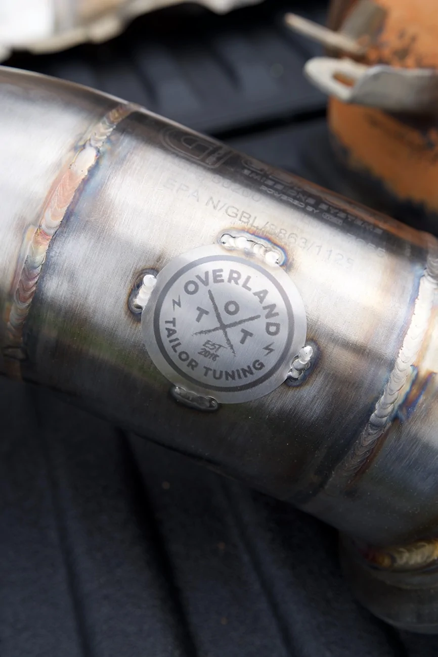 2024 Tacoma OEM downpipe vs. OTT High Flow Catted Down Pipe - side by side comparison DSC01905