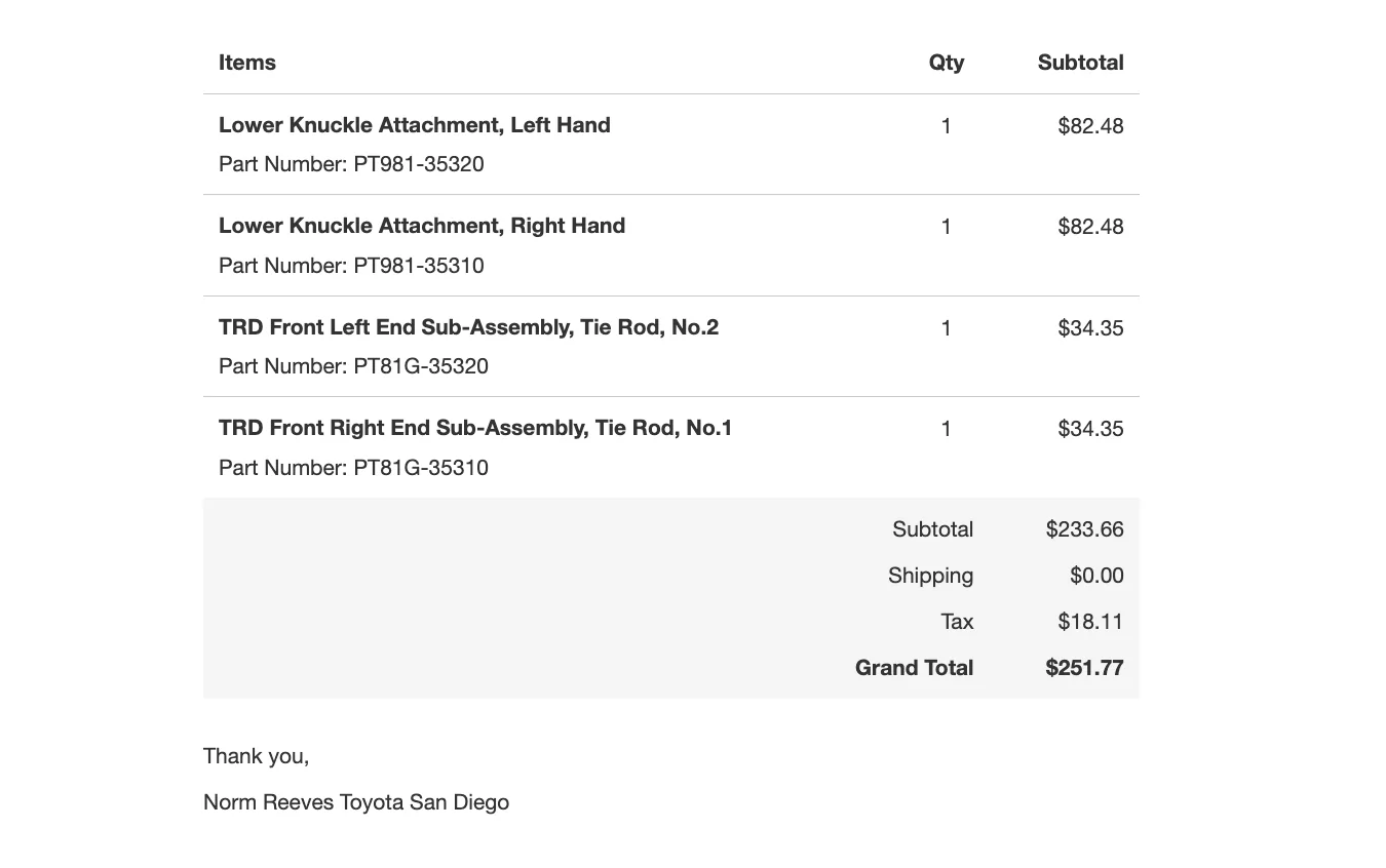 2024 Tacoma OEM TRD Lift Components Question Screenshot 2026-04-22 at 10.01.03 AM