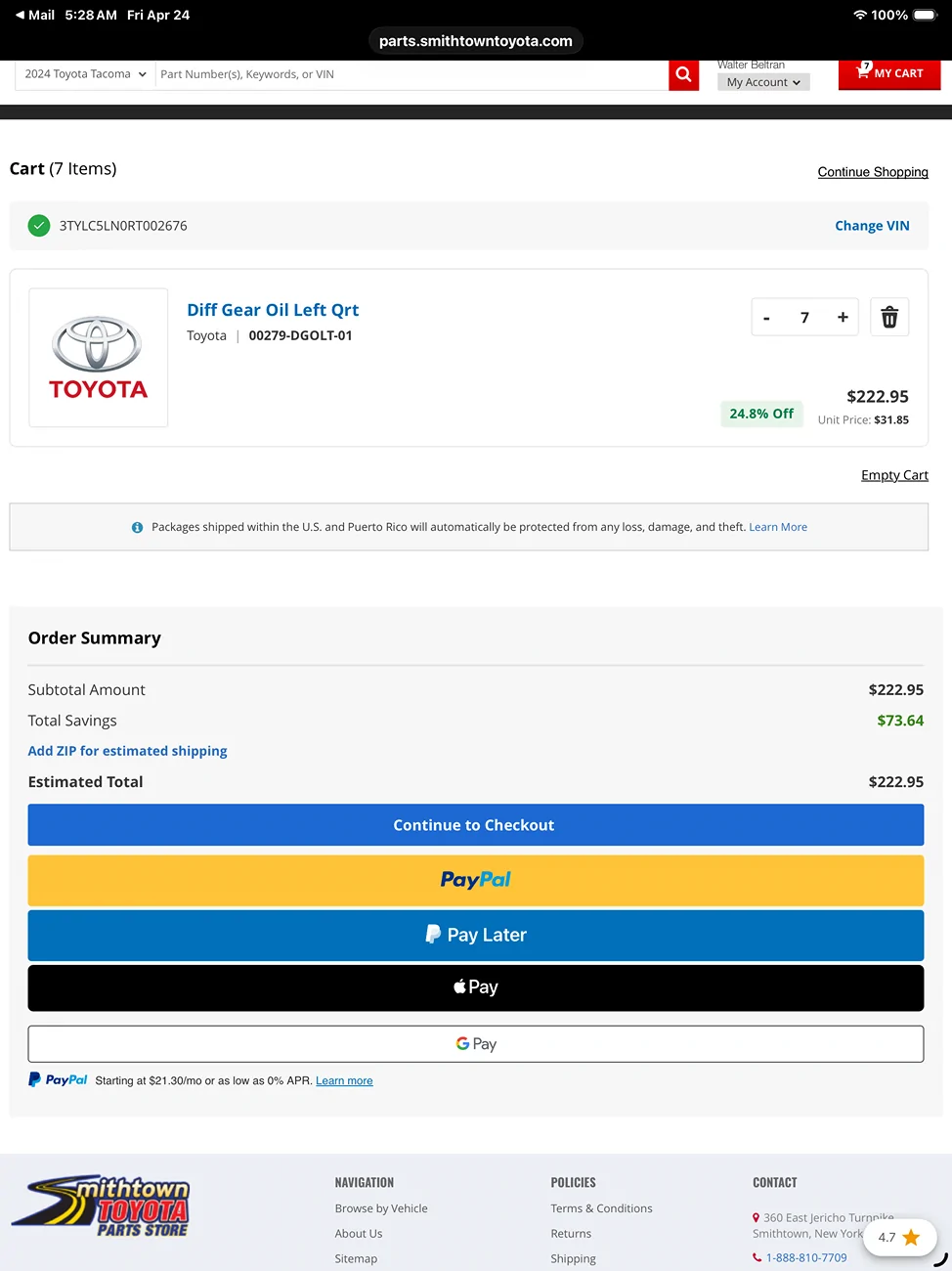 2024 Tacoma Transfer case oil alternatives IMG_4315