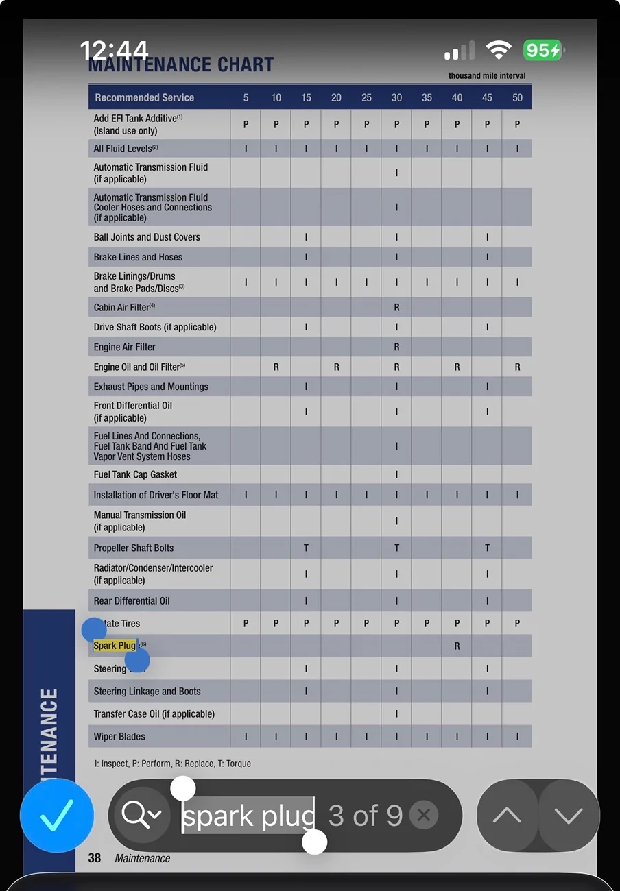 2024 Tacoma 40k mi spark plug service pic IMG_3668