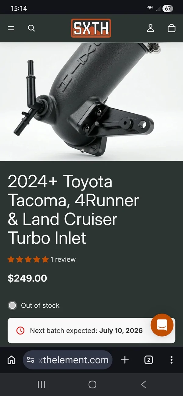 2024 Tacoma SXTH coming out with an upgraded turbo inlet (Also, VF Tuner totally ripped me off) 1000065239