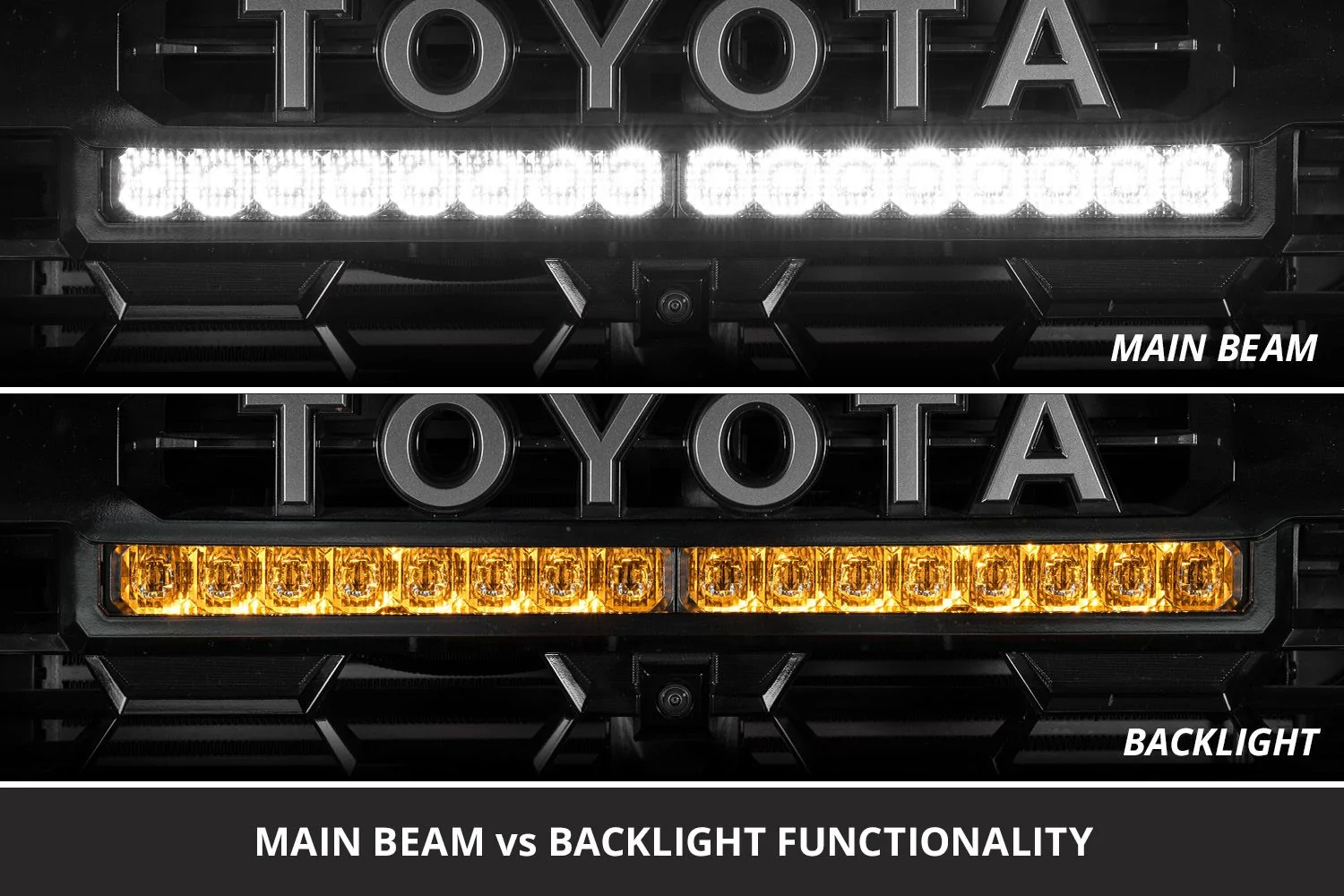 2024 Tacoma Memorial Day Sale: Up to 15% off Diode Dynamic Lights For your Tacoma 2024_toyota_tacoma_trd_pro_grille_ss20_main_beam_vs_backlight_collag