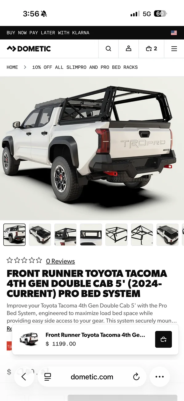 2024 Tacoma Front Runner Pro Bed Rack- for sale IMG_1675