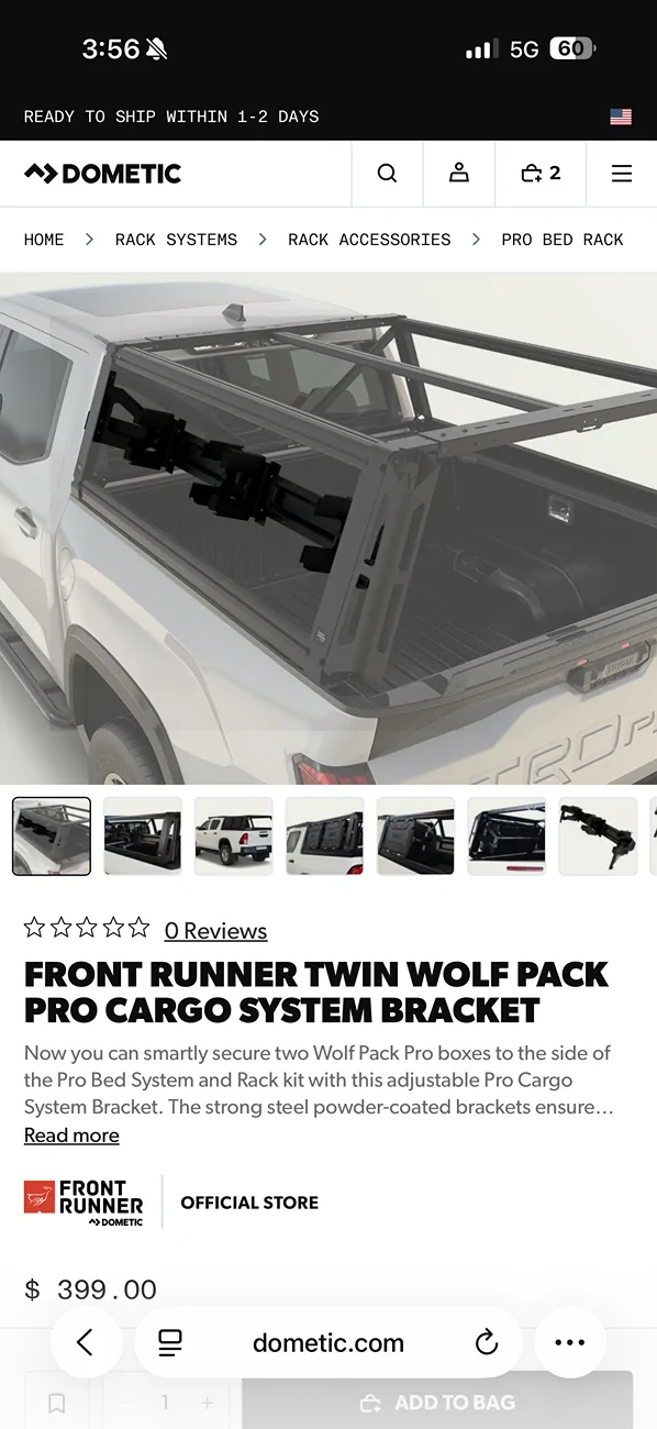 2024 Tacoma Front Runner Pro Bed Rack- for sale IMG_1676