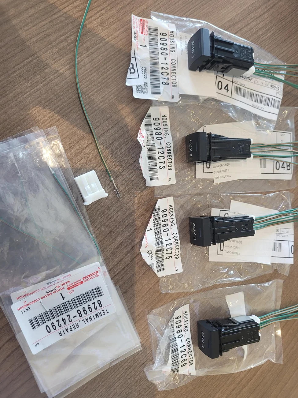 2024 Tacoma Factory do it yourself AUX switchs. 1000012094