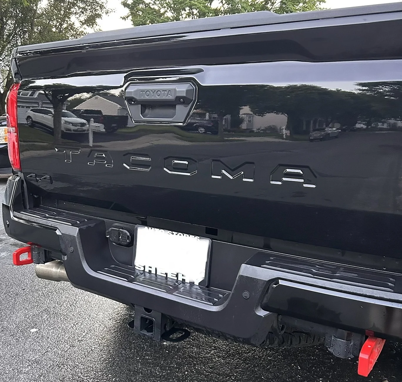2024 Tacoma Black Tailgate Insert on Black Truck tailgatewithoutinsert