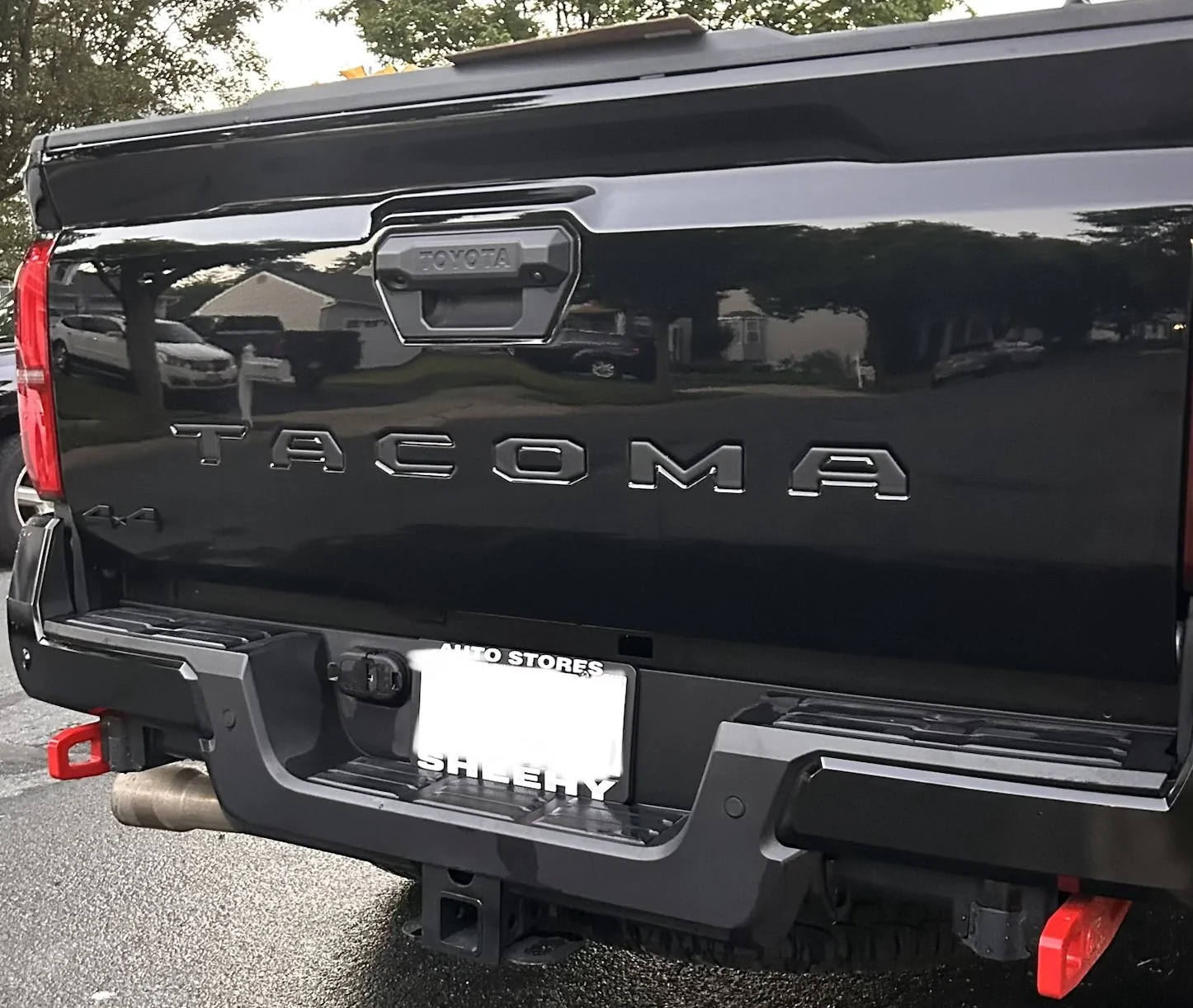 2024 Tacoma Black Tailgate Insert on Black Truck tailgateinsert
