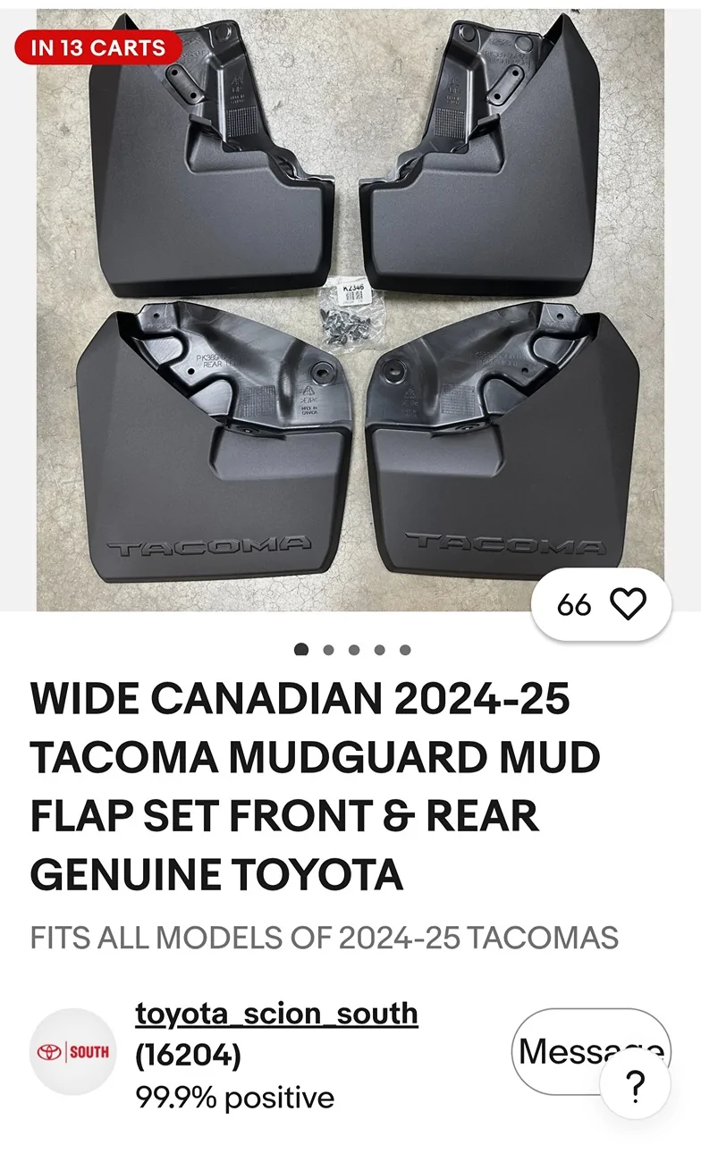 2024 Tacoma Trailhunter mudflaps on TRD Offroad 9253