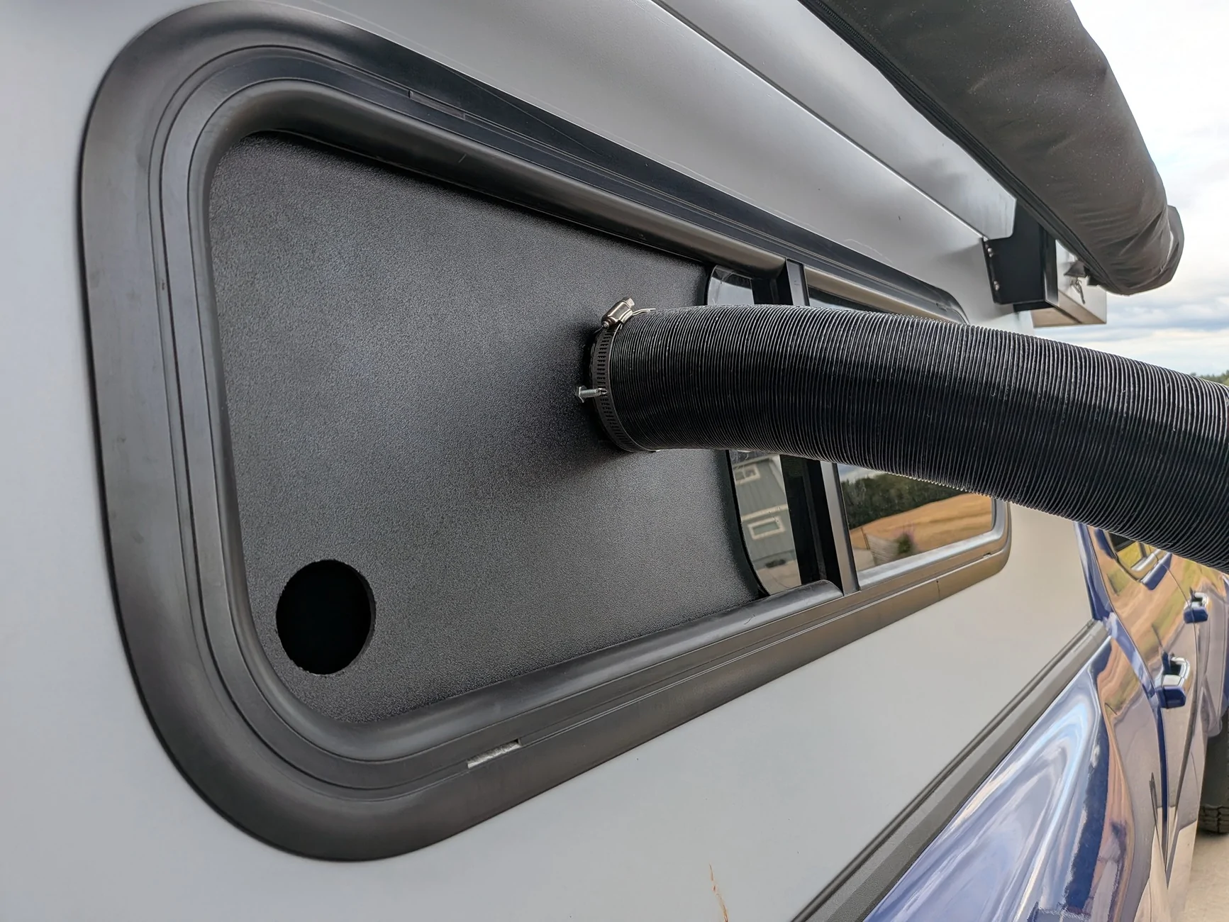 2024 Tacoma DIY Diesel heater window port 5702