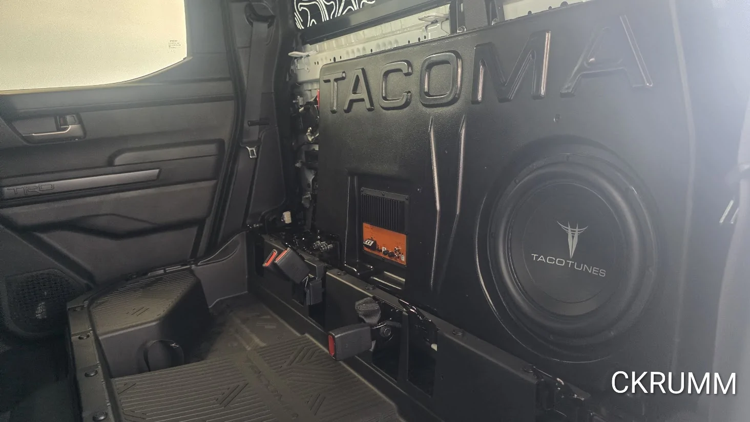 2024 Tacoma New TacoTunes behind seat Sub/Amp combo box installed